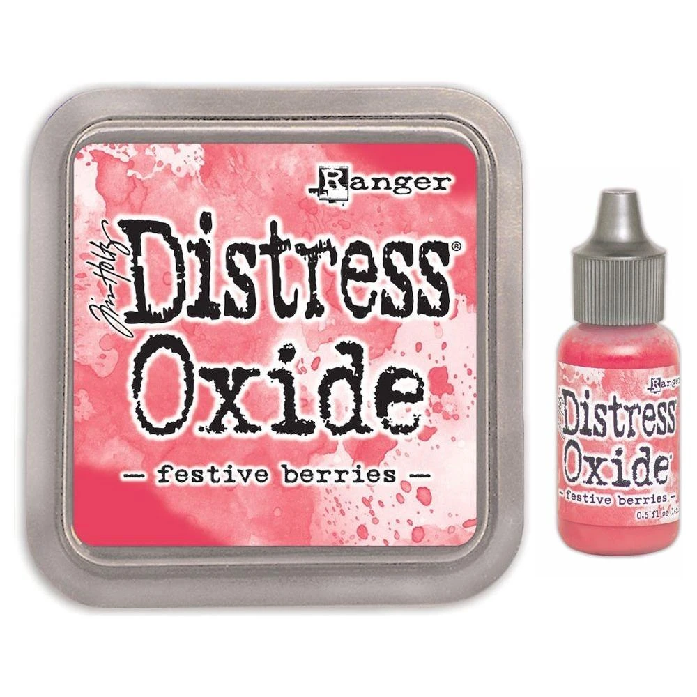 Tim Holtz Distress Festive Berries Oxide Ink Pad And Reinker Bundle Ranger 3 Tim Holtz Distress Festive Berries Oxide Ink Pad And Reinker Bundle Ranger