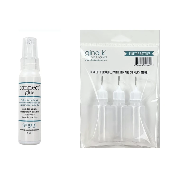 Gina K Designs Large Connect Glue And Set Of 3 Fine Tip Bottles Bundle 3 Gina K Designs Large Connect Glue And Set Of 3 Fine Tip Bottles Bundle