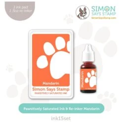 Simon Says Stamp Pawsitively Saturated Ink And Re-inker Set Mandarin