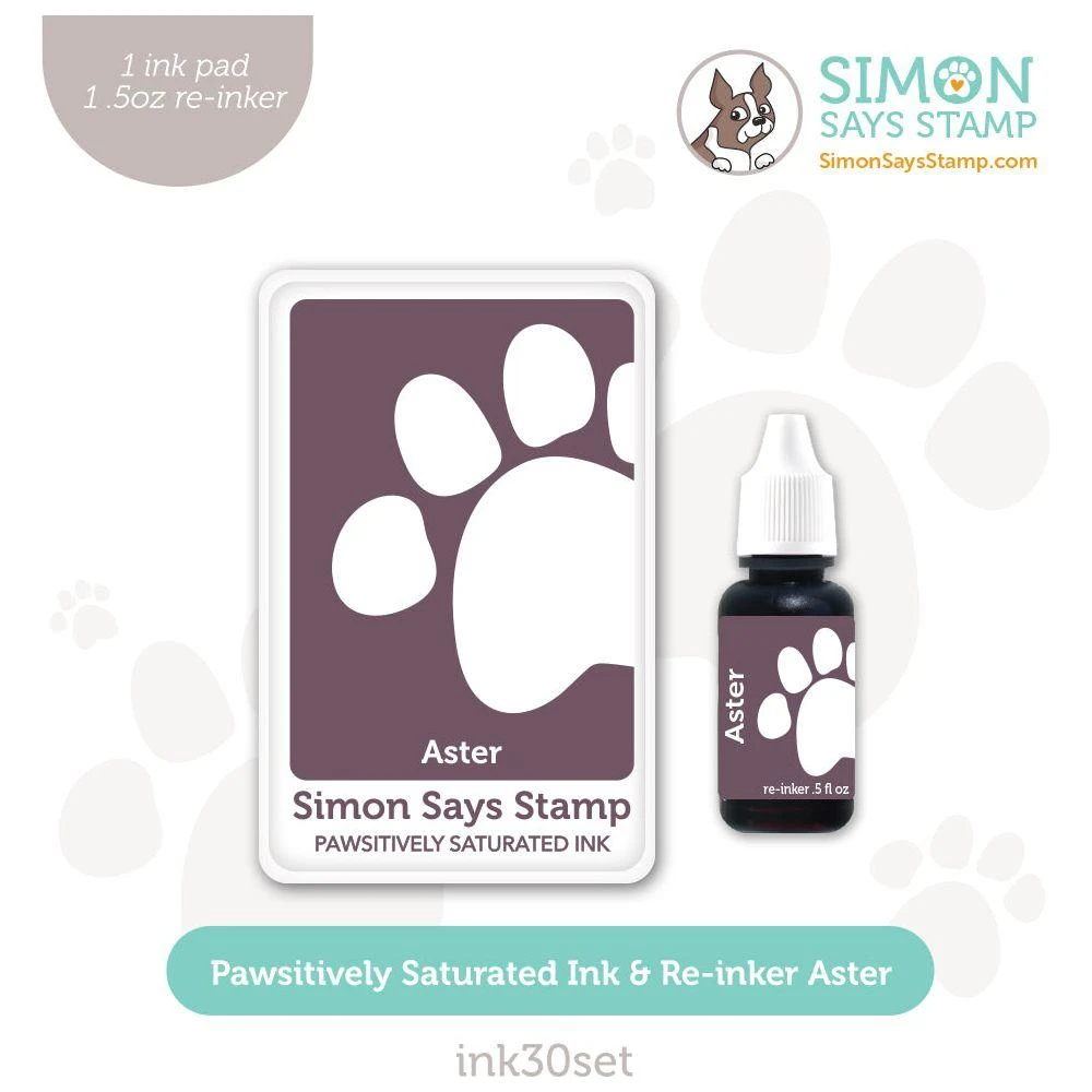 Simon Says Stamp Pawsitively Saturated Ink And Re-inker Set Aster 3 Simon Says Stamp Pawsitively Saturated Ink And Re-inker Set Aster
