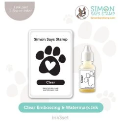 Simon Says Stamp Embossing And Watermark Clear Ink And Re-Inker Set Clear