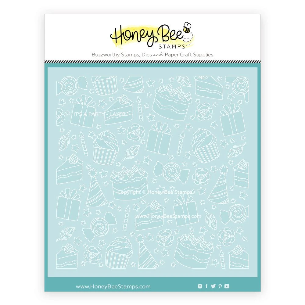 Honey Bee It's A Party Stencil Set Of 6 Hbsl-148* 4 Honey Bee It's A Party Stencil Set Of 6 Hbsl-148* - Image 2