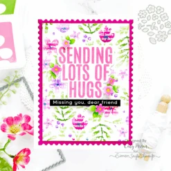 Simon Says Cling Stamp FRIENDSHIP TEXT BACKGROUND Sss102257 -Simon Says Stamp layered flowers 1