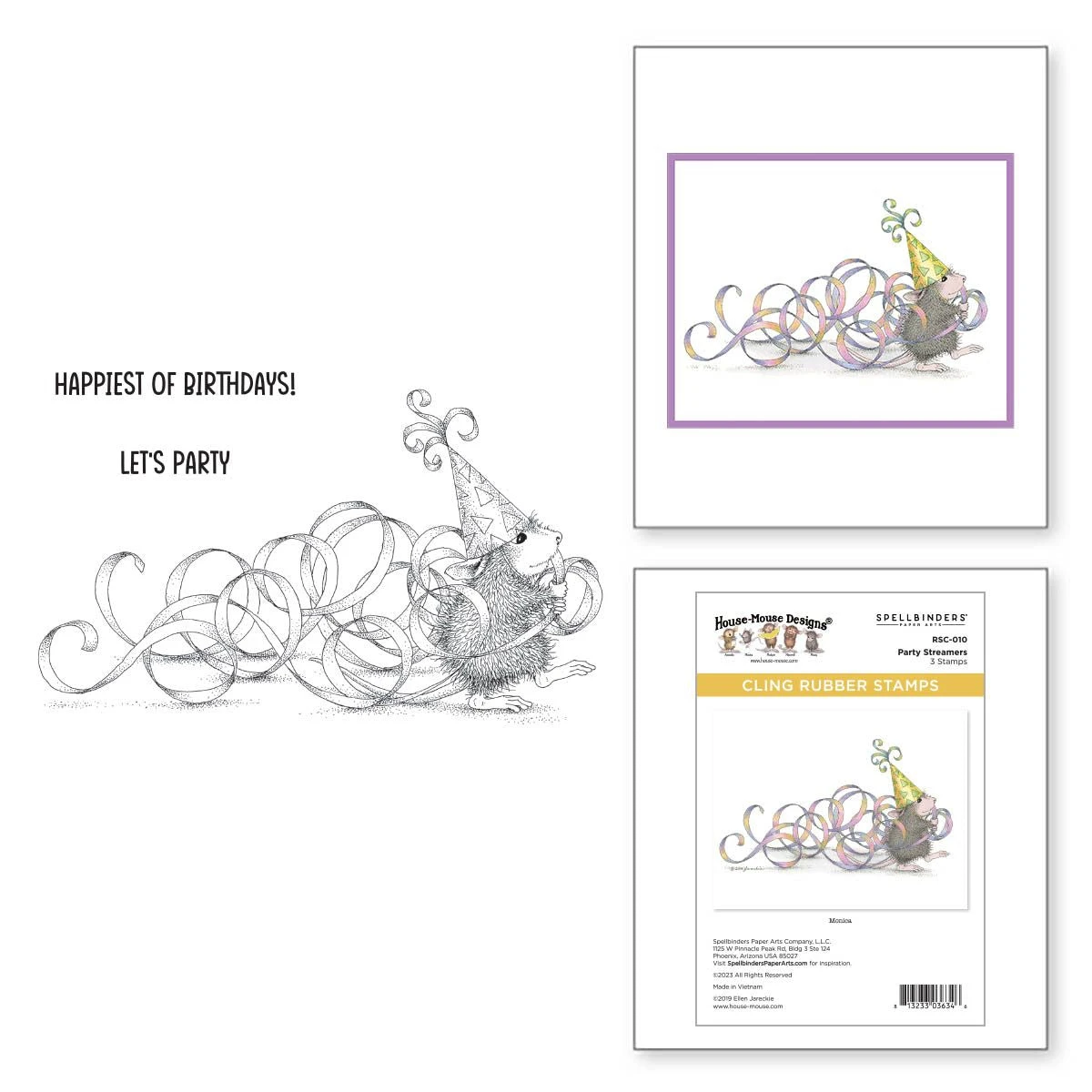 Spellbinders Party Streamers Cling Rubber Stamps Rsc-010* 5 Spellbinders Party Streamers Cling Rubber Stamps Rsc-010* - Image 3