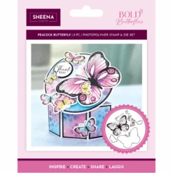 Crafter's Companion Peacock Butterfly Stamp And Die Set Sd-bb-std-pea*