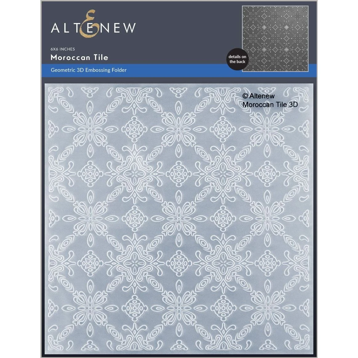 Altenew Moroccan Tile 3D Embossing Folder Alt7879* 3 Altenew Moroccan Tile 3D Embossing Folder Alt7879*