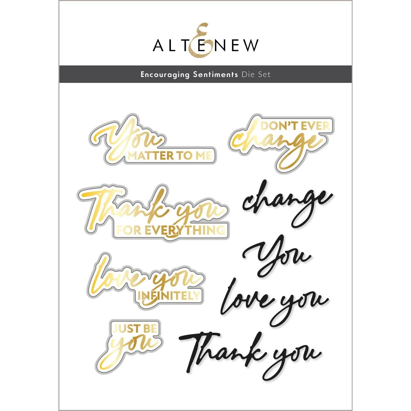 Altenew Encouraging Sentiments Dies Alt7876* 3 Altenew Encouraging Sentiments Dies Alt7876*