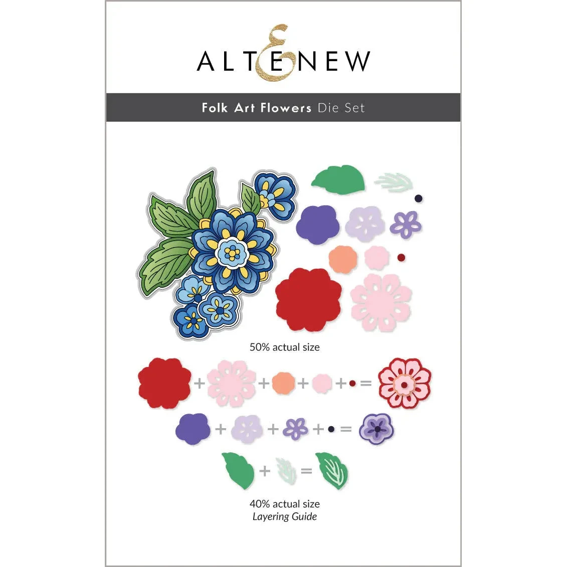 Altenew Folk Art Flowers Dies Alt7614* 3 Altenew Folk Art Flowers Dies Alt7614*