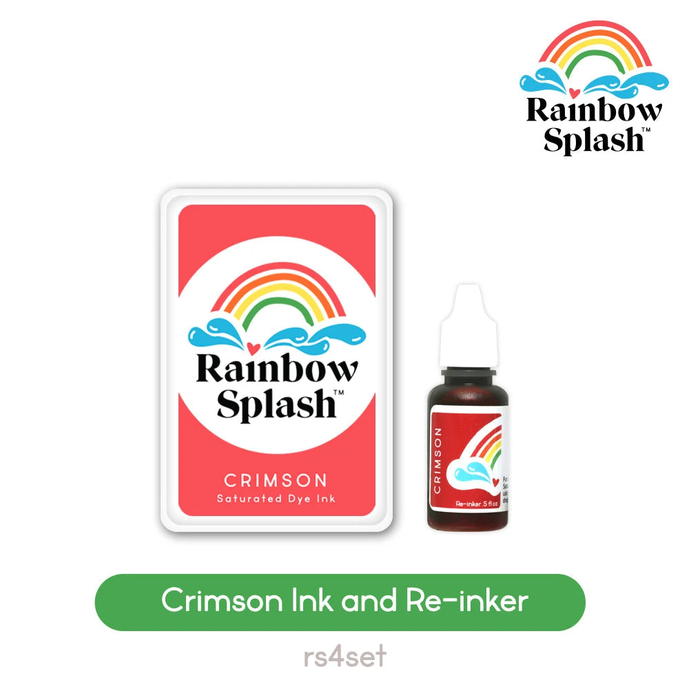 Rainbow Splash Ink Pad And Re-Inker Set Crimson 3 Rainbow Splash Ink Pad And Re-Inker Set Crimson