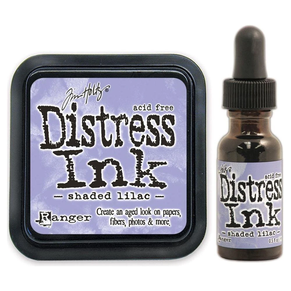 Tim Holtz Distress Shaded Lilac Ink Pad And Reinker Bundle Ranger 3 Tim Holtz Distress Shaded Lilac Ink Pad And Reinker Bundle Ranger