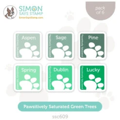 Simon Says Stamp Pawsitively Saturated Ink Cubes Green Trees Ssc609