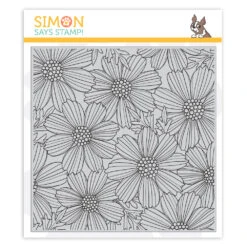 Simon Says Cling Stamp COSMOS BLOOM BACKGROUND Sss102031 *