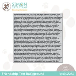 Simon Says Cling Stamp FRIENDSHIP TEXT BACKGROUND Sss102257