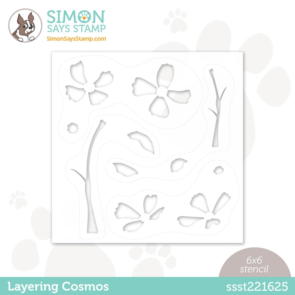 Simon Says Stamp Stencil LAYERING COSMOS Ssst221625 3 Simon Says Stamp Stencil LAYERING COSMOS Ssst221625