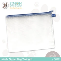 Simon Says Stamp TWILIGHT Blue MESH ZIPPER BAG St0092