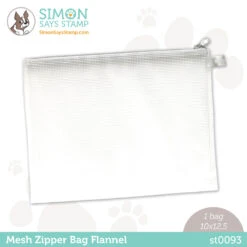 Simon Says Stamp FLANNEL Gray MESH ZIPPER BAG St0093