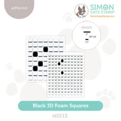 Simon Says Stamp 3D Foam Squares BLACK St0113