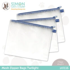 Simon Says Stamp Twilight Blue Mesh Zipper Bags 3 Pack