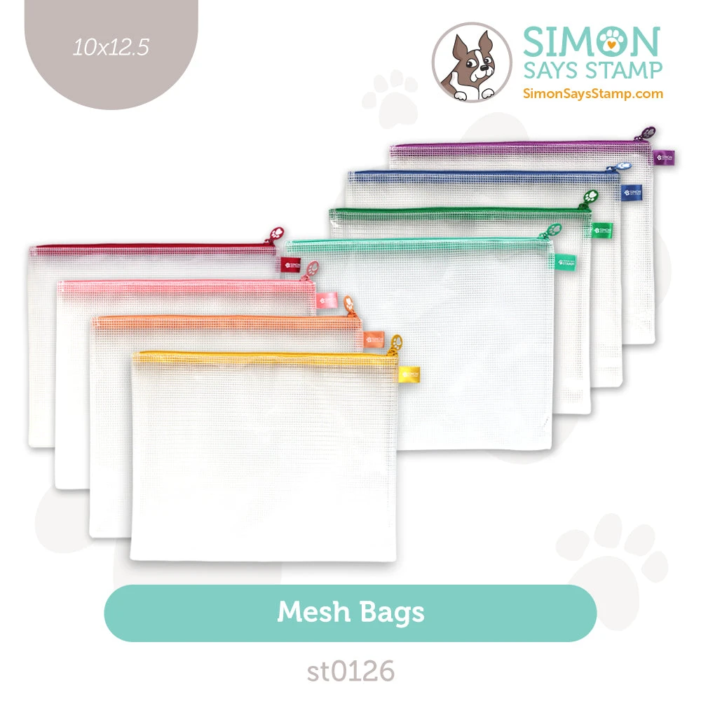 Simon Says Stamp Mesh Zipper Bags Rainbow Set 3 Simon Says Stamp Mesh Zipper Bags Rainbow Set