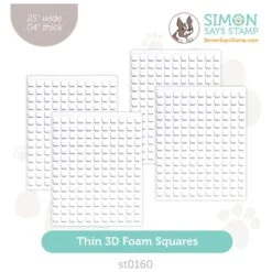 Simon Says Stamp Thin White 3D Foam Squares Small St0160