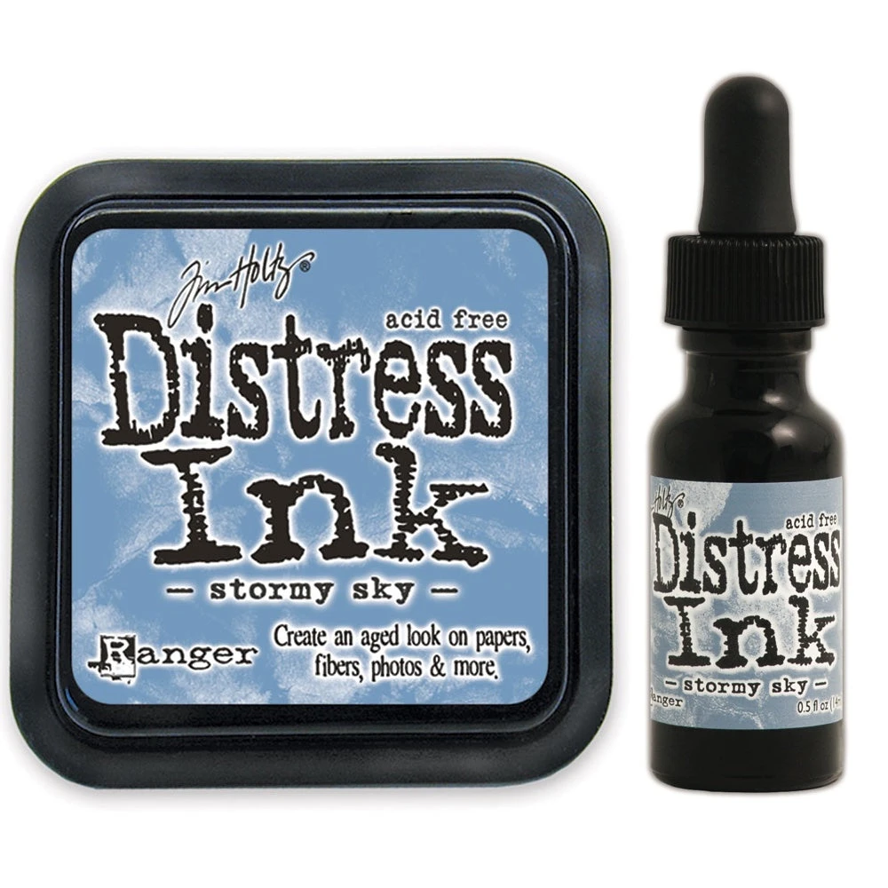 Tim Holtz Distress Stormy Sky Ink Pad And Reinker Bundle Ranger 3 Tim Holtz Distress Stormy Sky Ink Pad And Reinker Bundle Ranger