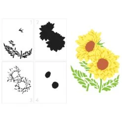 The Crafter’s Workshop Layered Sunflowers Stencil Tcw6058*