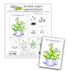 The Crafter’s Workshop Layered Cup Of Tea 8.5x11 Stencils Tcw6063