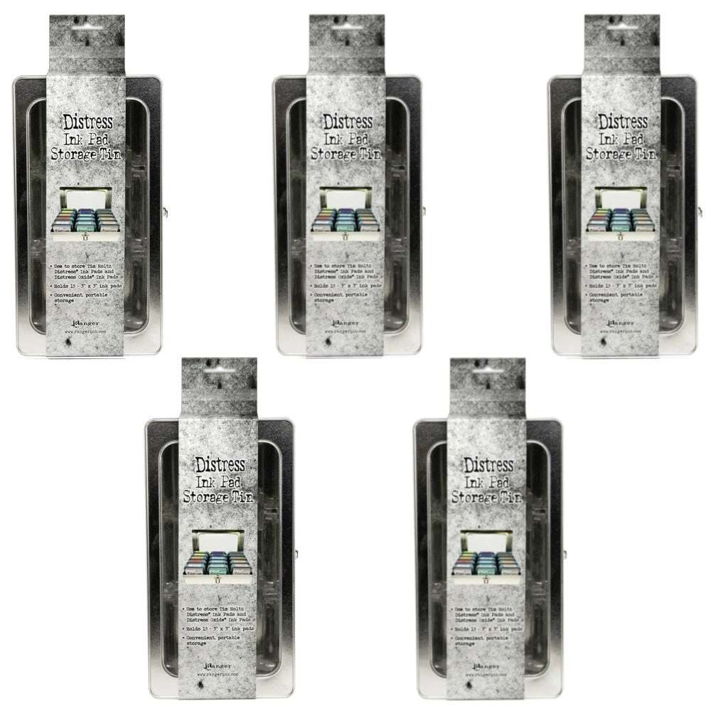 Tim Holtz Distress Ink Pad Storage Tin Bundle Of 5 Ranger 3 Tim Holtz Distress Ink Pad Storage Tin Bundle Of 5 Ranger