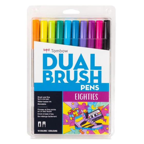 Tombow® Tombow Eighties Dual Brush Pens 56233* 3 Tombow® Tombow Eighties Dual Brush Pens 56233*