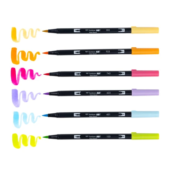 Tombow® Tombow Yay Sorbet Dual Brush Pen Art Markers 56240* 4 Tombow® Tombow Yay Sorbet Dual Brush Pen Art Markers 56240* - Image 2
