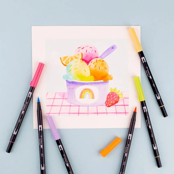 Tombow® Tombow Yay Sorbet Dual Brush Pen Art Markers 56240* 6 Tombow® Tombow Yay Sorbet Dual Brush Pen Art Markers 56240* - Image 4