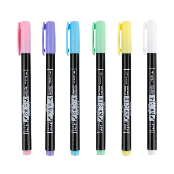 Tombow® Tombow Fudenosuke Pastel Brush Pens 56448* 6 Tombow® Tombow Fudenosuke Pastel Brush Pens 56448* - Image 4