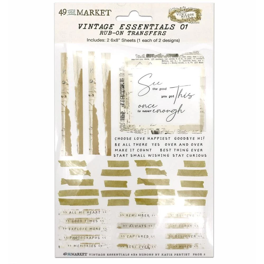 49 And Market Vintage Essentials Rub Ons Ve-40254* 4 49 And Market Vintage Essentials Rub Ons Ve-40254* - Image 2