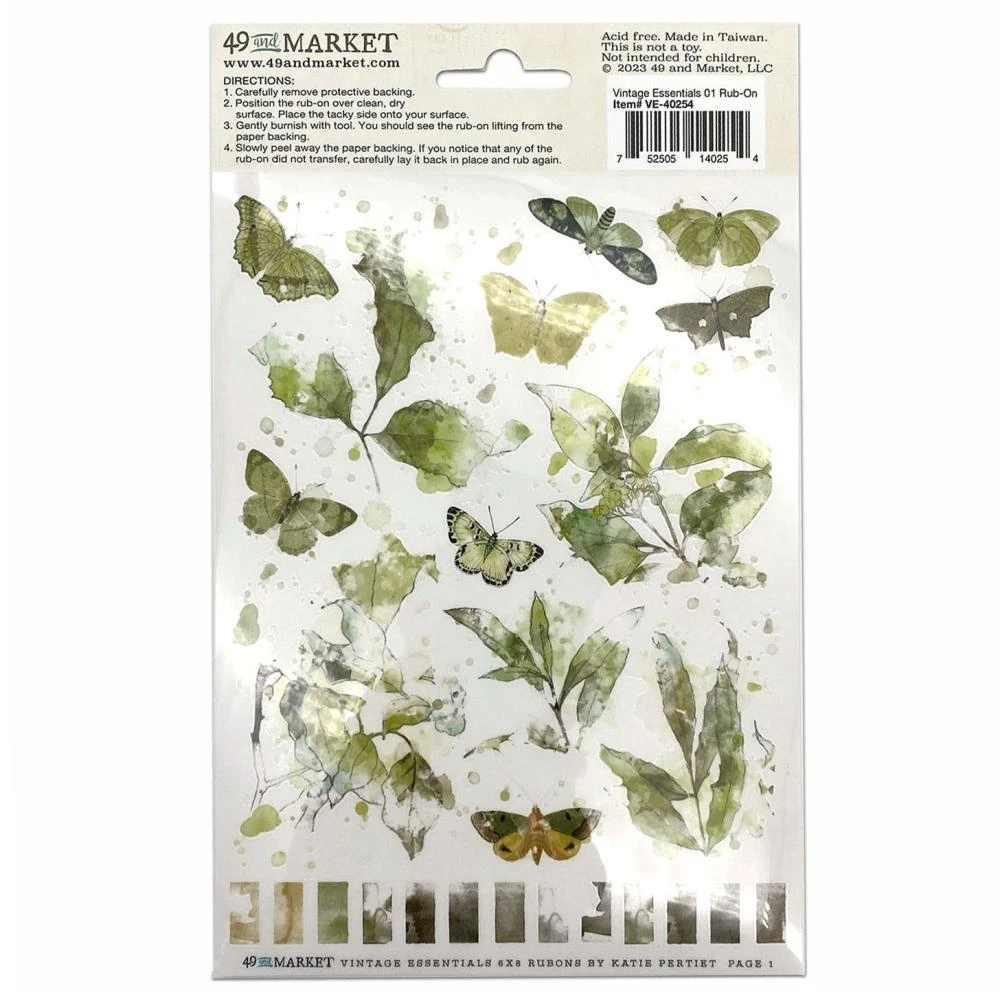 49 And Market Vintage Essentials Rub Ons Ve-40254* 3 49 And Market Vintage Essentials Rub Ons Ve-40254*