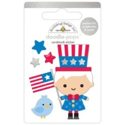 Doodlebug Uncle Sam Doodle-Pops 3D Stickers 8512