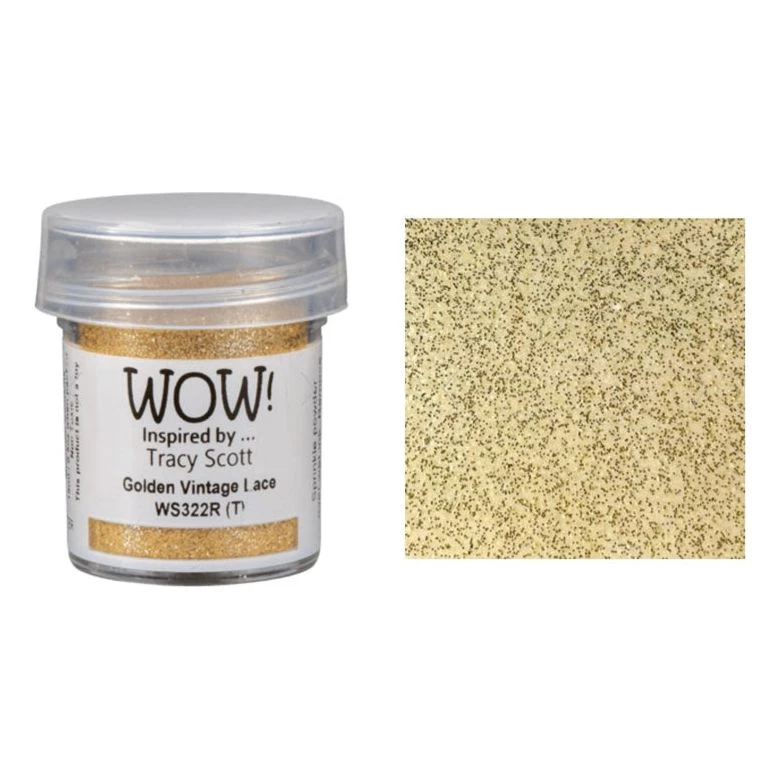 WOW Embossing Powder Glitter Golden Vintage Lace Ws322r 3 WOW Embossing Powder Glitter Golden Vintage Lace Ws322r