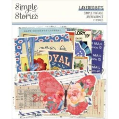 Simple Stories Vintage Linen Market Layered Bits And Pieces 22722